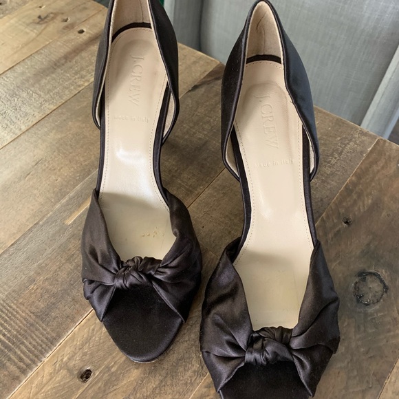 J crew brown satin D’Orsey pump - Picture 3 of 5